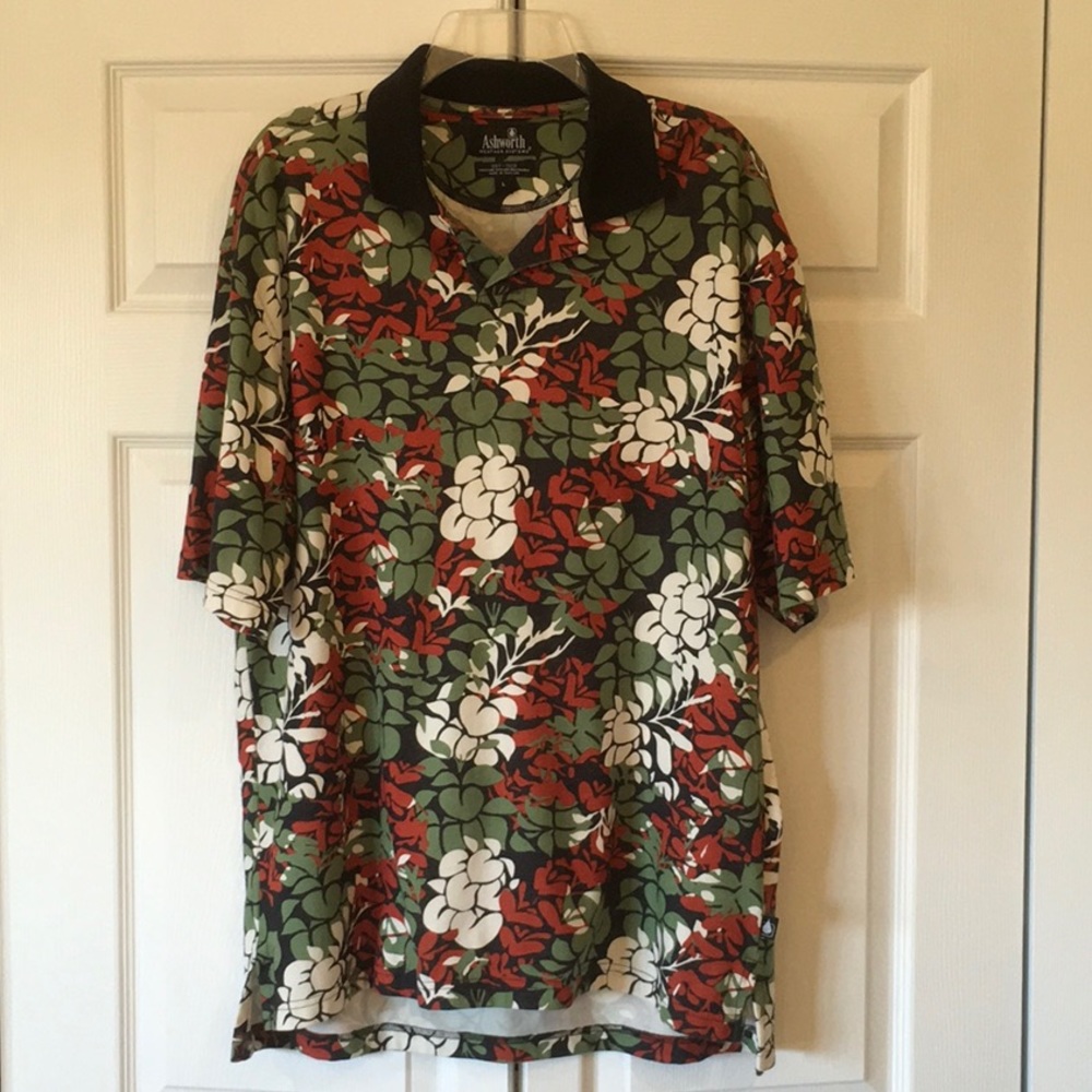 Tropical print Ashworth polo **Any 3 for $20**